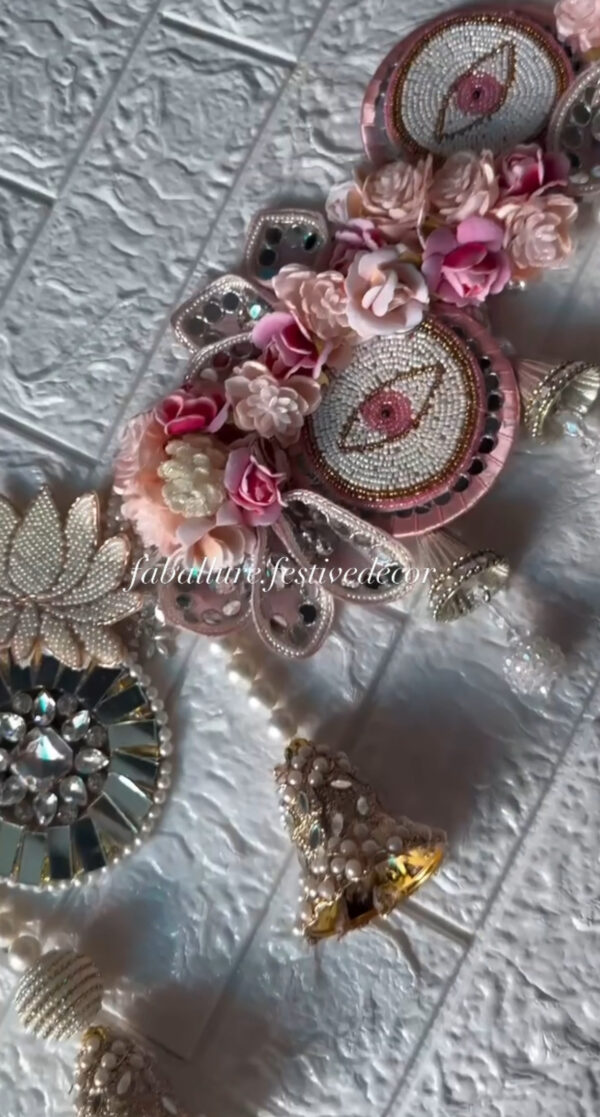 White & Pink Evil Eye Toran