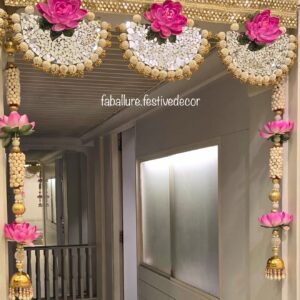 Handcrafted Mirror Lotus Toran