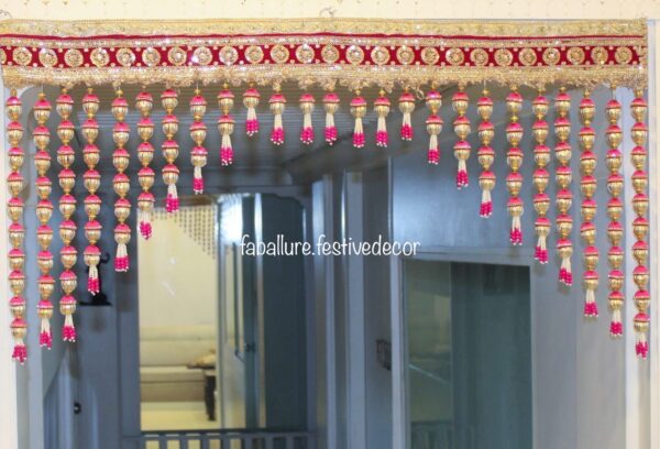 Festive Doorway Toran handcrafted with golden embroidery